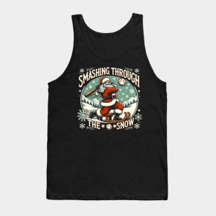 Baseball Player Christmas Santa Tank Top